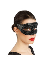 Loup Vénitien Strass Diamant Noir / Demi Masque Venise Strass Diamonds Noir / La Maison Du Déguisement