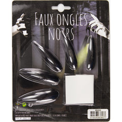 Ongles Noires Longues Avec Adhésives / Faux Ongles Noirs Halloween / La Maison Du Déguisement