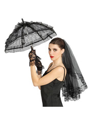 Ombrelle en Dentelle Noir / Parapluie Dentelle Noir / La Maison Du Déguisement