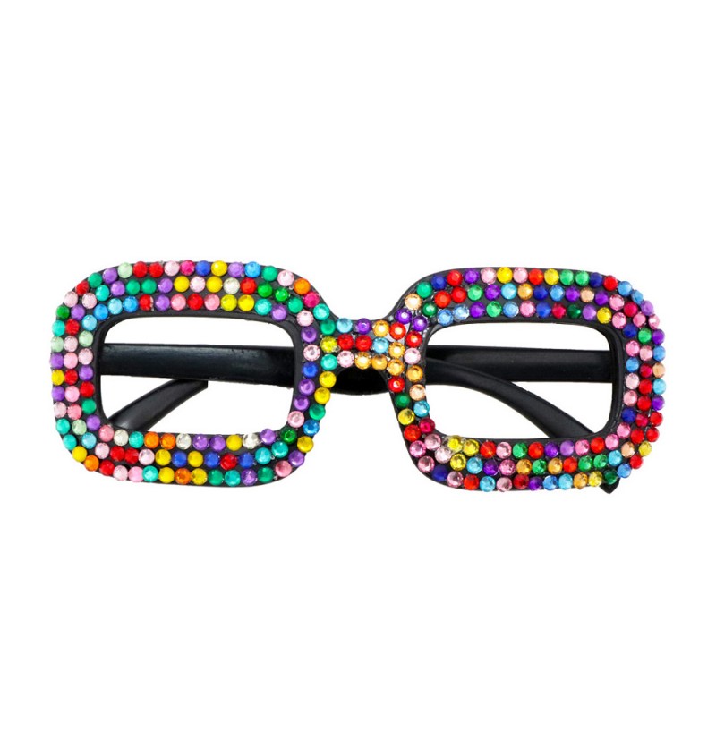 Lunettes Fantaisie à strass Multicolore / Lunettes pop multicolore / La Maison Du Déguisement