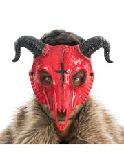 Masque De Squelette Bête Avec Cornes Noir / Masque Diable Avec Cornes / La Maison Du Déguisement