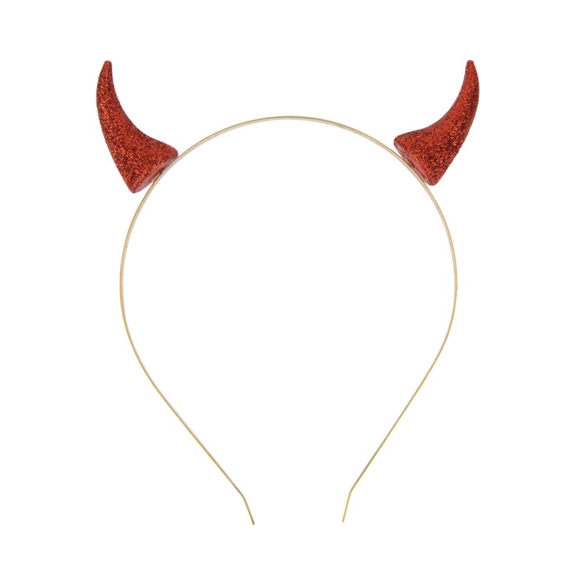 Serre Tête De Diable Rouge Paillettes / Cornes De Diable Glitter / Couronne Diable Halloween Rouge / La Maison Du Déguisement
