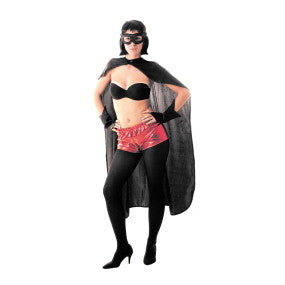 Set Cape Super Héros Noir Femme / Kit Cape Super-Héros Noir Femme / La Maison du Déguisement